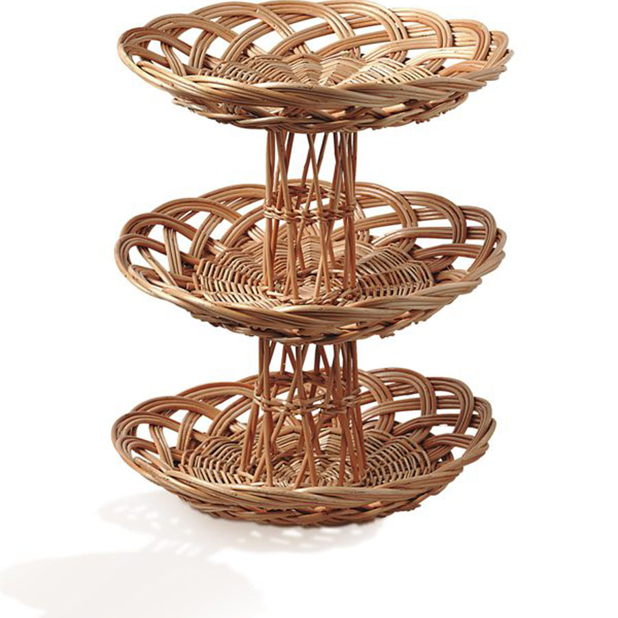 3 tier wicker stand